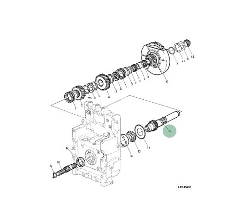 R231766 Wałek John Deere